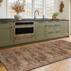 Brown 2x5 Entryway Runner Rugs, Small Runners for Kitchen, Door Mat Indoor Entrance, Bathroom, Non-Slip Low-Pile Washable Stain Resistant, Vintage Taupe Earthy Decor - Image 6