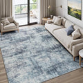 6x9 Area Rug for Living Room, Abstract Washable Non-Slip Carpet, Blue by Lofus