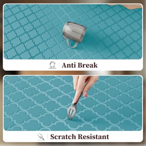 Arenarug Upgrade Scalloped Kitchen Mats for Floor 2PC, Blue Kitchen Rugs - Image 5