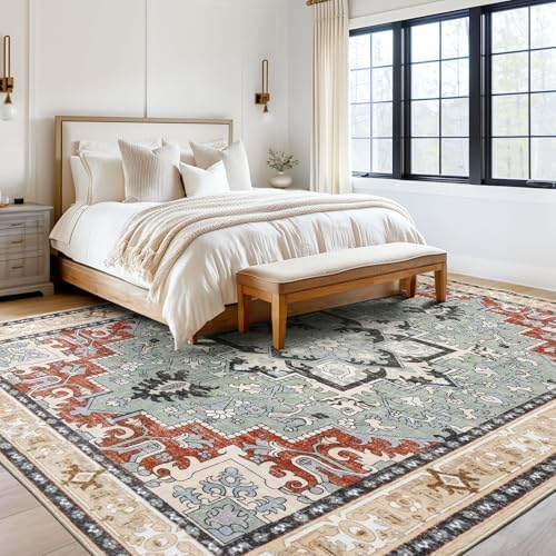 Lofus 6x9 Area Rugs for Living Room and Bedroom, Beige Washable Carpets - Image 3