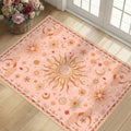 Vacuum-Friendly, 2x3 Washable Area Rug, Pink Gold Beige Red by meejou