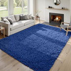 6x9 Fluffy Shag Area Rugs for Living Room Bedroom: Soft Plush Carpet Blue - Image 4