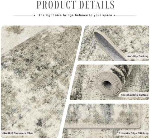 Round Area Rug Living Room: 6 ft Modern Washable Indoor Carpet - Image 7