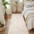 Hallway Runner Rug: 2.6x8 Kitchen Rugs for Living Room Beige Brown - Image 2