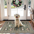 Washable 2x3 Entryway Area Rugs: Vintage Soft Floral Thin Doormat with Non Slip Backing Water Resistant Bathroom Laundry Rug for Kitchen Indoor Carpet for Bedroom Low Pile Floor Mat (2x3,Green) by HYHAOYUNLAI