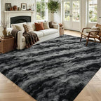 4x6 Black Fluffy Soft Area Rug Non-Slip for Bedroom Living Room Playroom by ModernHomeDecor