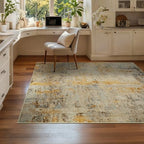 Entryway Rug 3x5 Beige Bedroom Area Rug Washable Non Slip Abstract Boho Rugs for Indoor Entry, Kitchen, Classroom, Bathroom, Kids Girls Room, Office, College Dorm Small Carpet - Image 4