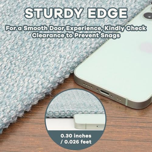 EARTHALL Washable Runner Rug, Non Slip Kitchen Rug, 2x7 Ft, Turquoise/Gray - Image 2