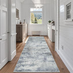Aelenmu Runner Rugs for Hallways Kitchen 2.6x8 Non Slip Washable Blue Grey by Aelenmu