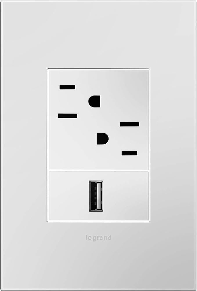 Legrand adorne Powder White, 1-Gang + Wall Plate, AWP1G3PW4
