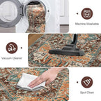 Yamaziot Washable Area Rug for Bedroom, 3x5 Non-Slip Boho Entryway Rug - Image 5