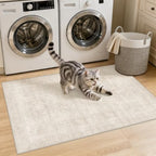 Washable Area Rugs 2x4: Neutral Living Room Bedroom Carpet Beige - Image 2