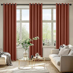 MIULEE Fall Blackout Curtains for Bedroom 2 Panels 40"x84" Long Terracotta - Image 6