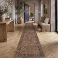HUGEAR 2'6''x12' Brick Red Vintage Floral Washable Runner Rug for Hallway by HUGEAR