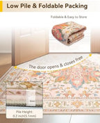 RELEANY Washable Area Rug, Runner 3'x10', Pink/Light Pink/Colorful - Image 5