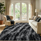 6x9 Large Black Fluffy Soft Area Rug Non-Slip for Living Room Bedroom - Image 2
