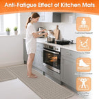 TranquilRelax 2-Piece Kitchen Mats, Cushioned Non-Slip Floor Mats, Taupe - Image 4