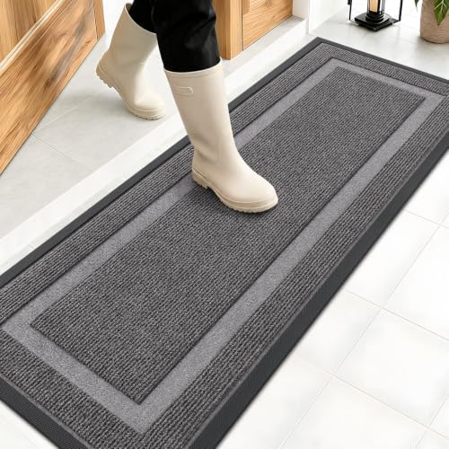 OLANLY Front Door Mat Outside 47x17, All-Season Heavy-Duty Rubber Doormat by OLANLY