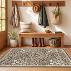 SameBed 3x5 Area Rug Living Room, Vintage Washable Carpet Dark Brown - Image 2