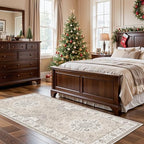Washable Entryway 3x7 Runner Rug: Farmhouse Kitchen Hallway Rug Runner Wide Soft Water Resistant Floor Mat for Bathroom Nursery Non Slip Indoor Carpet for Living Room Bedroom Dining Room(3x7,Beige) - Image 2