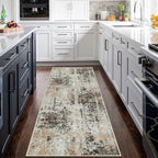 Runner Rugs for Hallways Kitchen 2.6x8 Non Slip Washable Brown Beige - Image 3