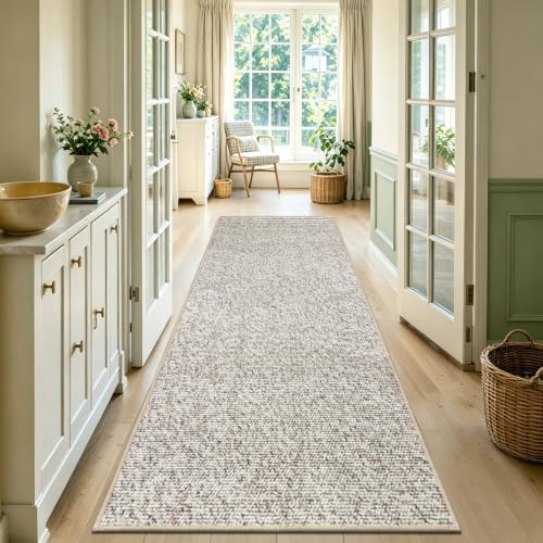 Washable 2x6 ft Textured Printing Runner Rug White Low‑Pile - Image 4