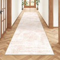 2x8 Runner Rug, Washable Runners for Hallways wirh Rubber Backing, Stain Resistant Kitchen Rug, Soft Thin Carpet Runner for Entrance, Bedroom, Living Room Indoor(2'x8', Pink/White) by Restydon