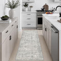 2x5 Washable Runner Rug：Modern Abstract Soft Carpet Black Grey by FXRHLP