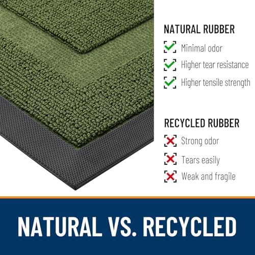 OLANLY Half Circle Front Door Mat Outside 47x23 All-Season Rubber Doormat - Image 3