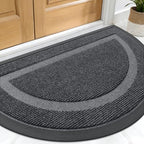 OLANLY Half Circle Front Door Mat Outside 29.5x17 All-Season Rubber Doormat by OLANLY