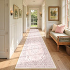 RELEANY Washable Area Rug, Runner 2'x9', Pink by RELEANY