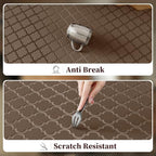 Arenarug Upgrade Scalloped Kitchen Mats for Floor 2PC, Brown Kitchen Rugs - Image 5