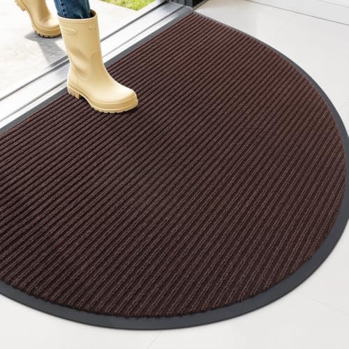 OLANLY Half Circle Front Door Mat 40x32, Waterproof Heavy-Duty Doormat by OLANLY