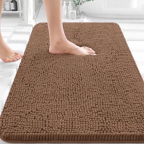 OLANLY Bathroom Rugs 36x24, Extra Soft Absorbent Chenille Bath Rugs by OLANLY