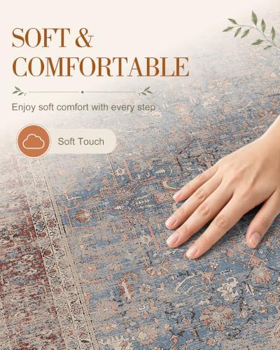 OLANLY 8x10 Washable Area Rug, Soft Non Slip Carpet for Bedroom Living Room - Image 4
