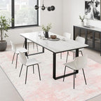 10x12 Area Rug Living Room: Modern Washable Soft Carpet Pink White - Image 4