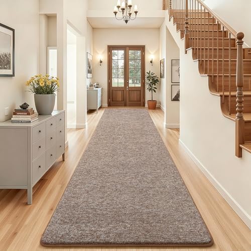 AROGAN 3x10 Runner Rug for Hallway, Long Runner Rugs Non Slip, Matte Brown by AROGANAREARUG