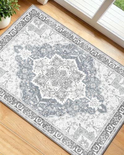 OLANLY 2x3 Washable Small Rug Non Slip Indoor Door Mat for Entryway Bedside by OLANLY