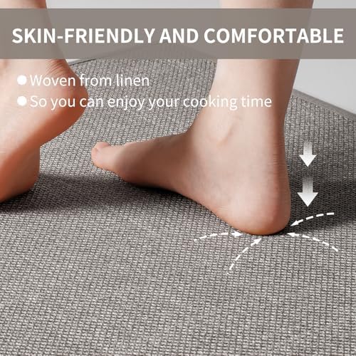 YDKGL Long Kitchen Runner Rugs Kitchen Mat Non Slip Washable Gray 17"x71" - Image 6