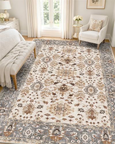 OLANLY 5x7 Washable Area Rug, Soft Non Slip Carpet for Bedroom Living Room by OLANLY