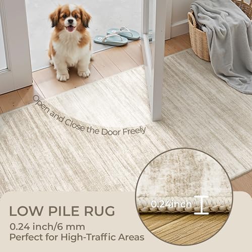 2x3 Rug Non Slip, Small Washable Entryway Rug,Brown - Image 6