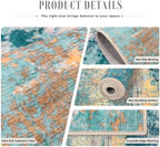 9x12 Area Rug Living Room: Modern Washable Soft Carpet Rosy Haze - Image 6