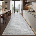 2'6 x 10' Runner Rug Non Slip,Washable Kitchen Rugs,Grey by Restydon