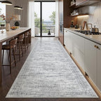 2'6 x 10' Runner Rug Non Slip,Washable Kitchen Rugs,Grey by Restydon