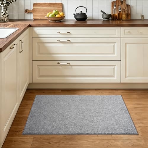 2x3 Grey Area Rug Washable Non-Slip Soft Thin for Entryway Front Door - Image 3