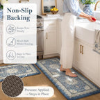 Collive Anti Fatigue Mats for Kitchen Floor, Blue Kitchen Rugs Sets of 2 - Image 3