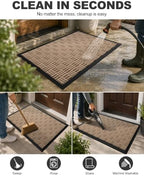 Mibao Front Door Mat Outdoor Entrance, 36" x 24" Heavy Duty Welcome Mat for Outdoor and Indoor, Waterproof Dirt Trapper Doormat, Super Absorbent Indoor Entryway Mat for Patio & Porch - Beige - Image 4