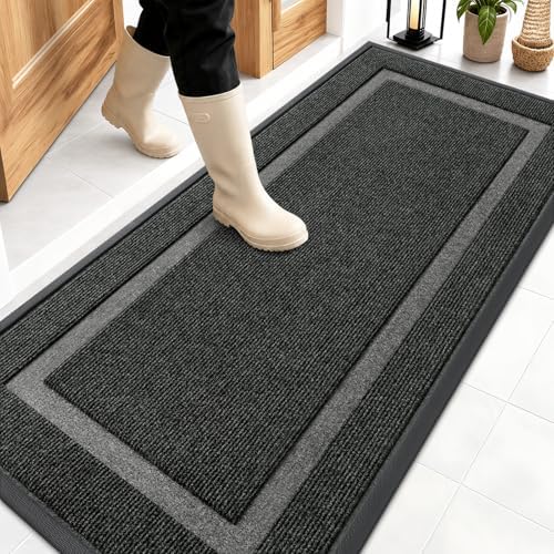 OLANLY Front Door Mat Outside 59x23, All-Season Heavy-Duty Rubber Doormat by OLANLY