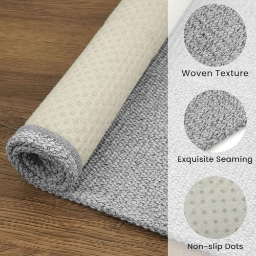 EARTHALL Washable Runner Rug, Non Slip Door Runner, 3x7 Ft, Heather Gray - Image 5
