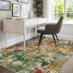 RELEANY Washable 9'x12' Abstract Area Rug for Living Room Green Multi - Image 3
